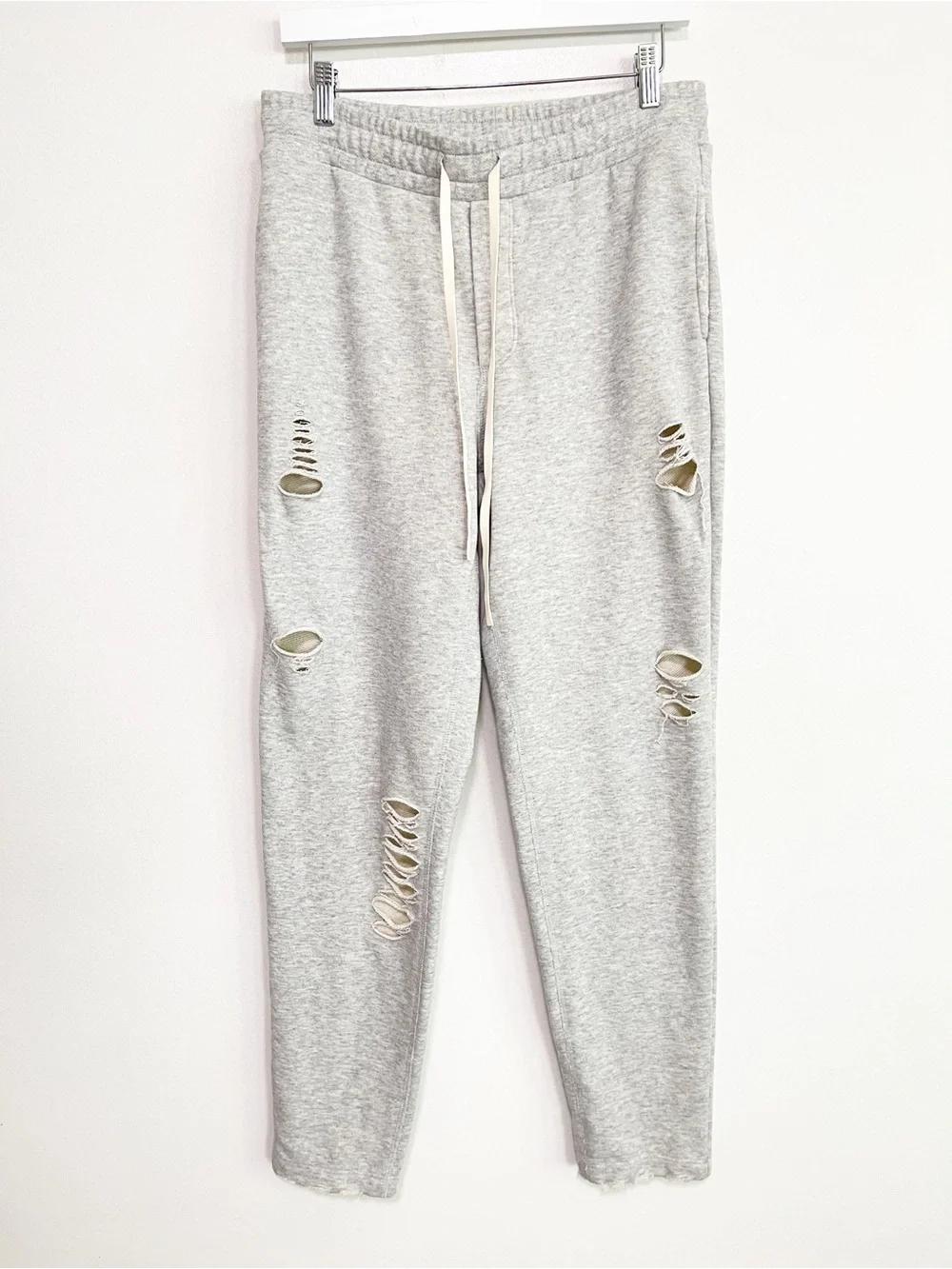 BOGO! ALO Yoga Distressed Ripped Sweatpants Heather Gray Size Large